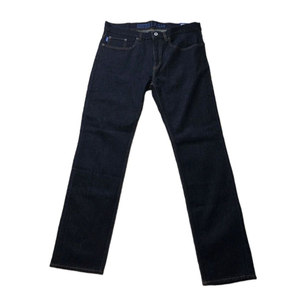 Hugo Boss Ash Jeans Men's 34x32 Dark Blue Wash Slim Fit Stretch Denim Pants NWT